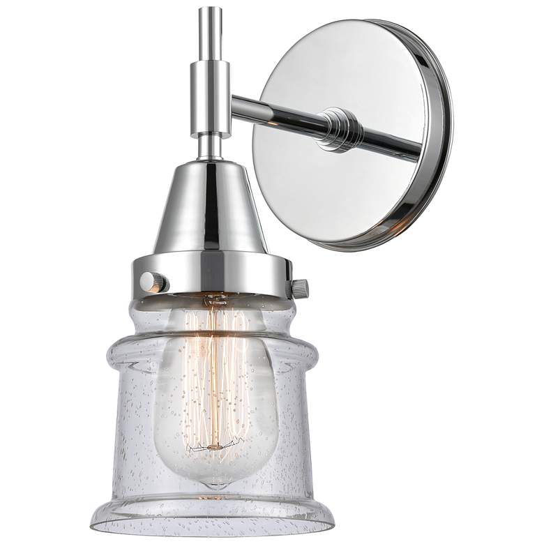 Image 1 Caden Canton 10.75" High Polished Chrome Sconce w/ Seedy Shade