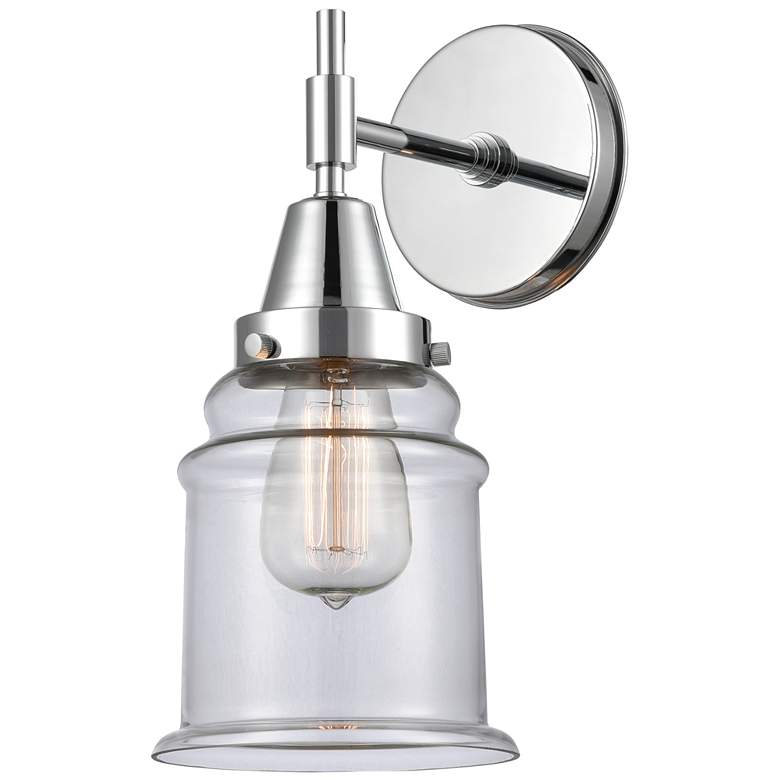 Image 1 Caden Canton 12.5" High Polished Chrome Sconce w/ Clear Shade