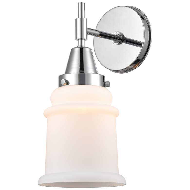 Image 1 Caden Canton 12.5" High Polished Chrome Sconce w/ Matte White Shade