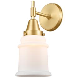 Caden Canton 12.5" High Satin Gold Sconce w/ Matte White Shade