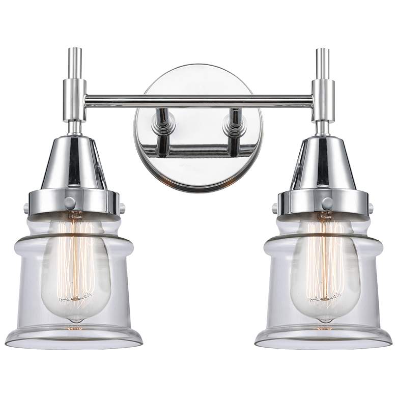 Image 1 Caden Canton 14.25"W 2 Light Polished Chrome Bath Light w/ Clear Shade