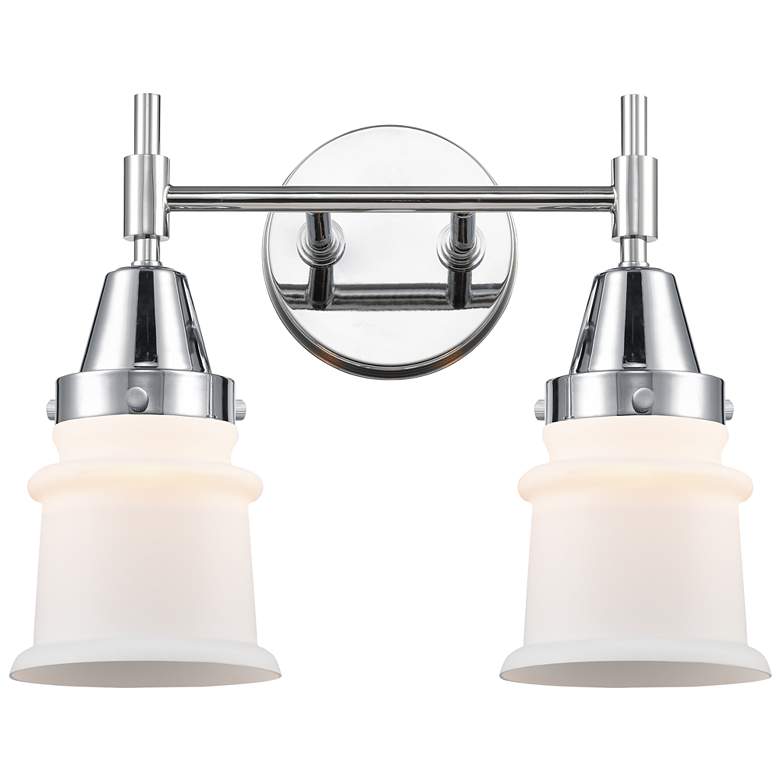 Image 1 Caden Canton 14.25"W 2 Light Polished Chrome Bath Light w/ White Shade