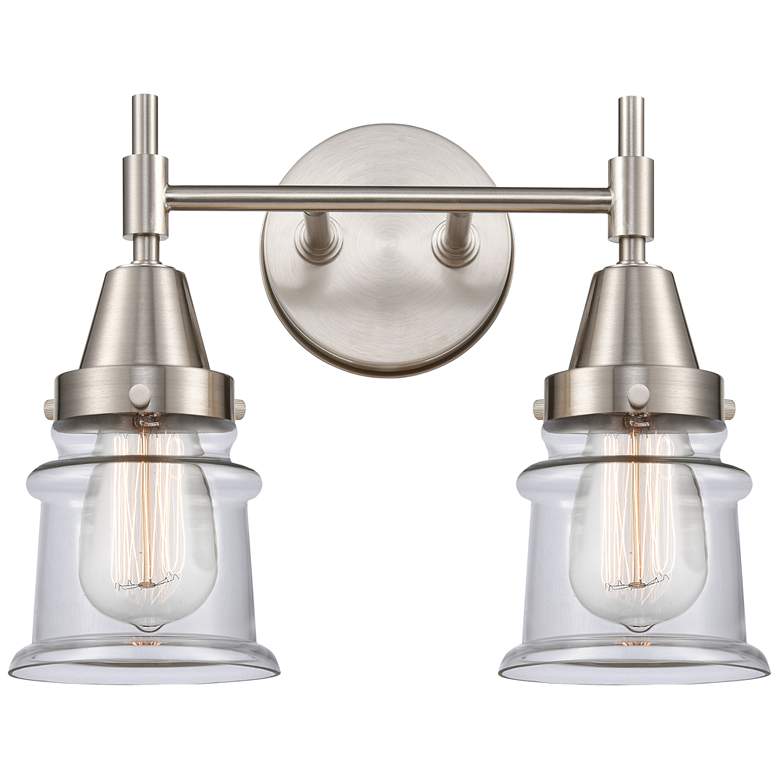 Image 1 Caden Canton 14.25"W 2 Light Satin Nickel Bath Vanity Light w/ Clear S