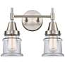 Caden Canton 14.25"W 2 Light Satin Nickel Bath Vanity Light w/ Clear S
