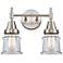 Caden Canton 14.25"W 2 Light Satin Nickel Bath Vanity Light w/ Clear S