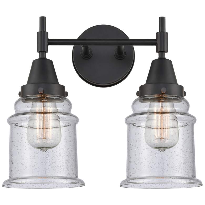 Image 1 Caden Canton 15" Wide 2 Light Matte Black Bath Vanity Light w/ Seedy S