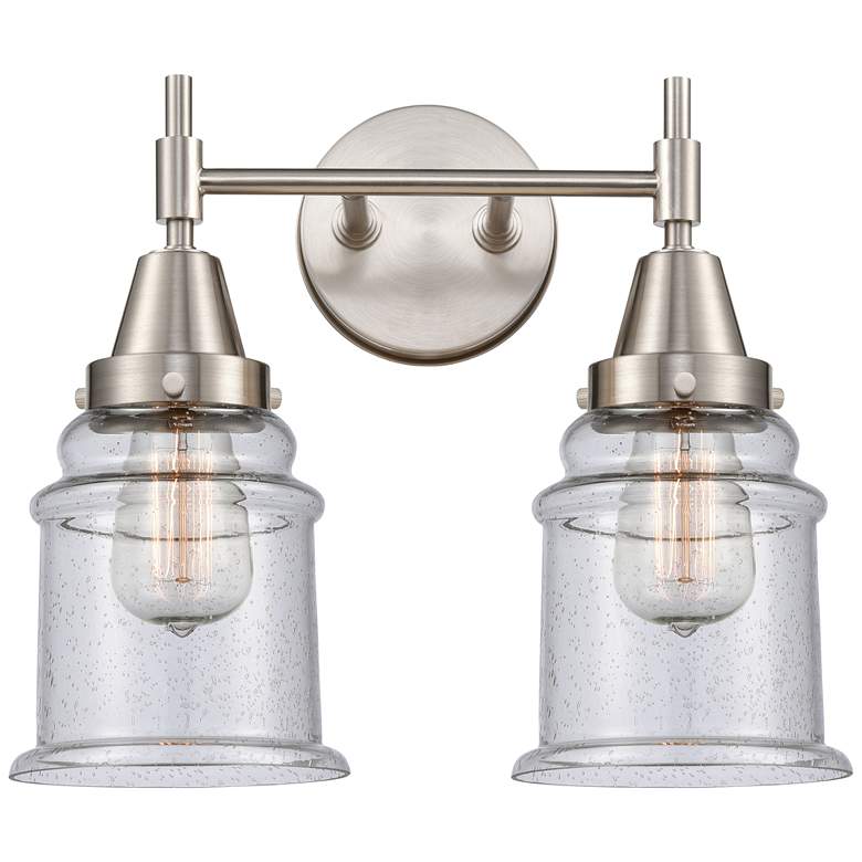 Image 1 Caden Canton 15" Wide 2 Light Satin Nickel Bath Vanity Light w/ Seedy