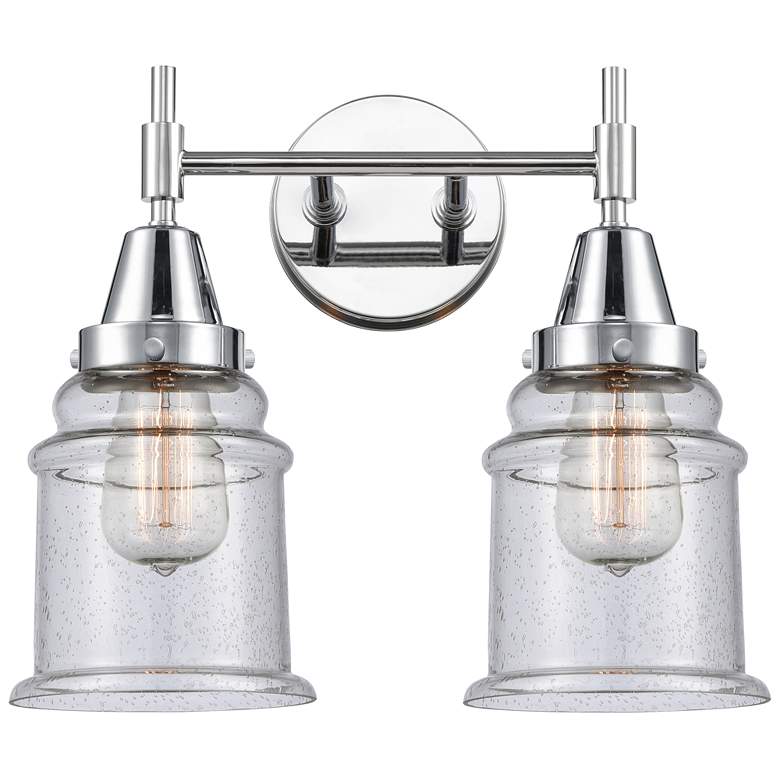 Image 1 Caden Canton 15"W 2 Light Polished Chrome Bath Vanity Light w/ Seedy S