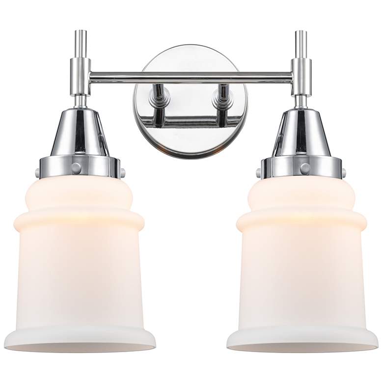 Image 1 Caden Canton 15"W 2 Light Polished Chrome Bath Vanity Light w/ White S