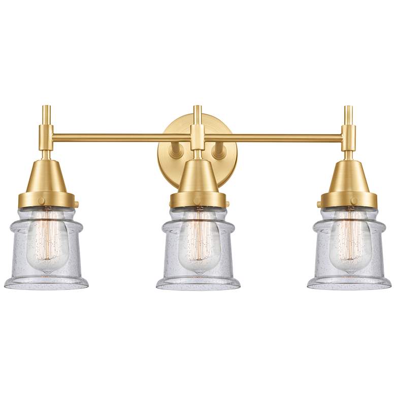 Image 1 Caden Canton 23.25" Wide 3 Light Gold Bath Vanity Light w/ Seedy Shade