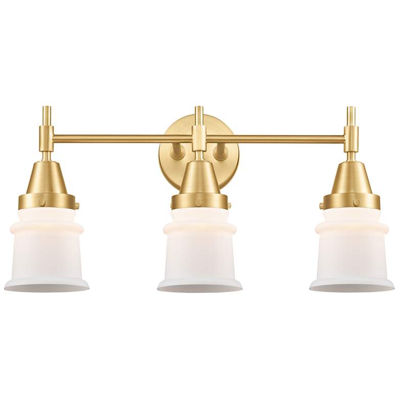 Image 1 Caden Canton 23.25" Wide 3 Light Gold Bath Vanity Light w/ White Shade