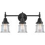 Caden Canton 23.25"W 3 Light Matte Black Bath Vanity Light w/ Seedy Sh