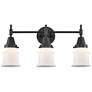 Caden Canton 23.25"W 3 Light Matte Black Bath Vanity Light w/ White Sh