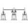 Caden Canton 23.25"W 3 Light Polished Chrome Bath Light w/ Clear Shade