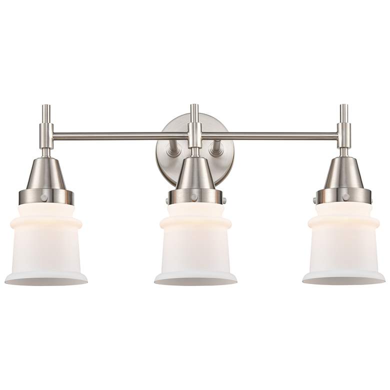 Image 1 Caden Canton 23.25"W 3 Light Satin Nickel Bath Vanity Light w/ White S