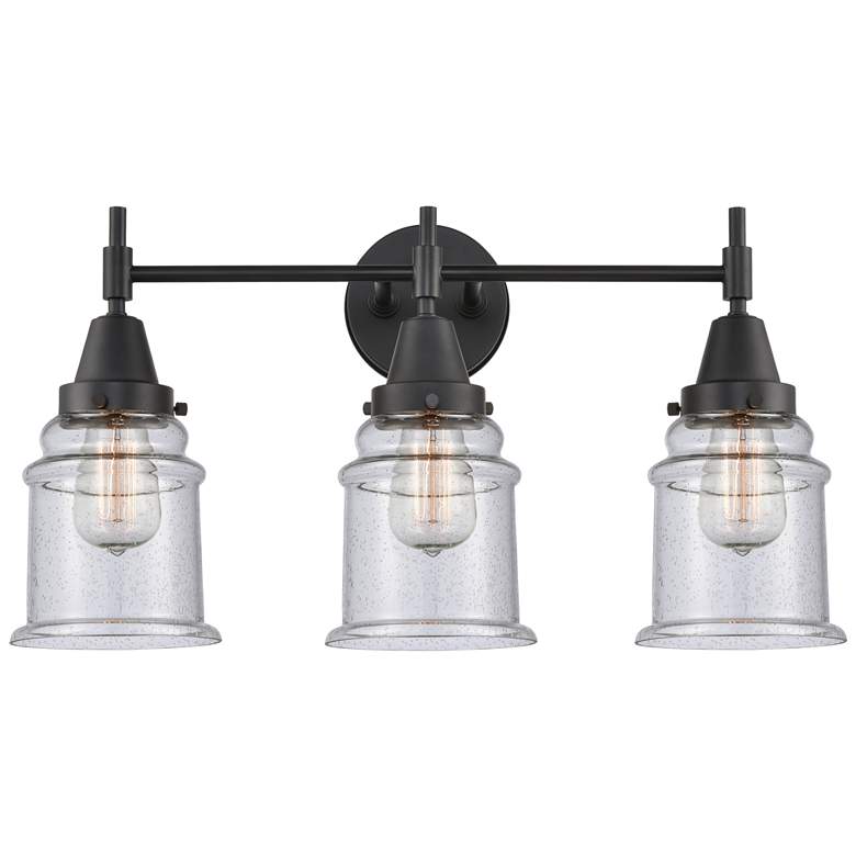 Image 1 Caden Canton 24" Wide 3 Light Matte Black Bath Vanity Light w/ Seedy S