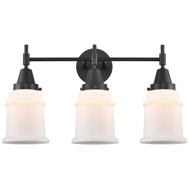 Image 1 Caden Canton 24" Wide 3 Light Matte Black Bath Vanity Light w/ White S