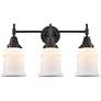 Caden Canton 24" Wide 3 Light Matte Black Bath Vanity Light w/ White S