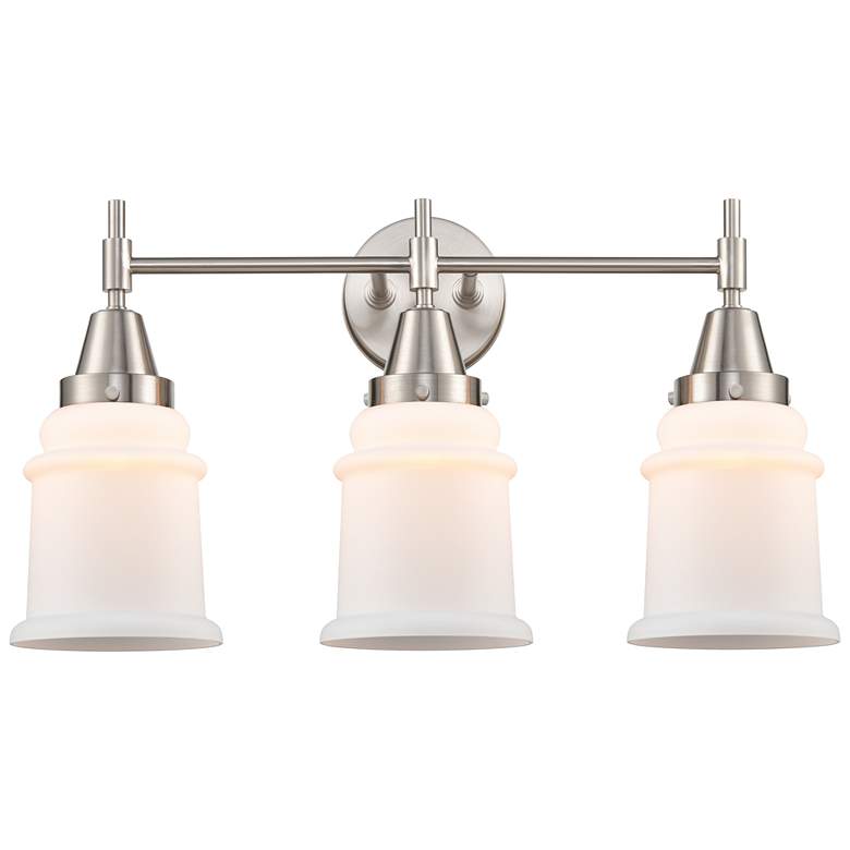 Image 1 Caden Canton 24" Wide 3 Light Satin Nickel Bath Vanity Light w/ White
