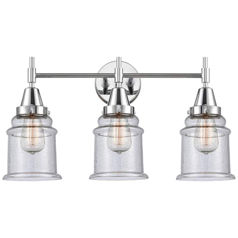 Image 1 Caden Canton 24"W 3 Light Polished Chrome Bath Vanity Light w/ Seedy S