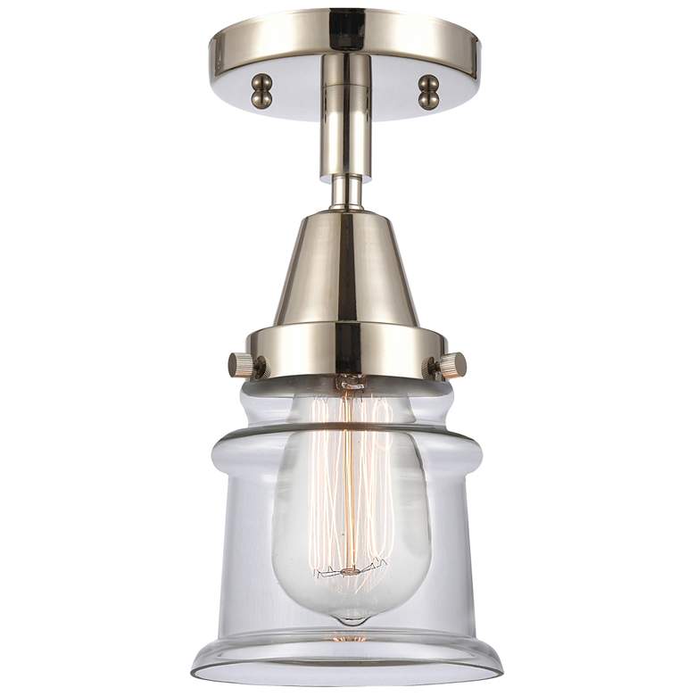 Image 1 Caden Canton 5.25" Wide Polished Nickel Flush Mount With Clear Shade