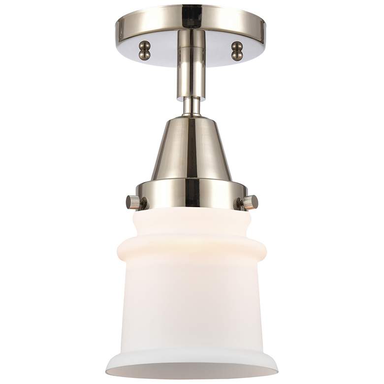 Image 1 Caden Canton 5.25" Wide Polished Nickel Flush Mount With Matte White S
