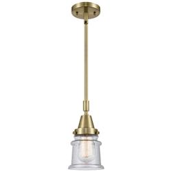 Caden Canton 6.5" Wide Antique Brass Stem Hung Mini Pendant w/ Seedy S