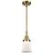 Caden Canton 6.5" Wide Antique Brass Stem Hung Mini Pendant w/ White S
