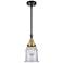 Caden Canton 6.5" Wide Black Brass Stem Hung Mini Pendant w/ Clear Sha