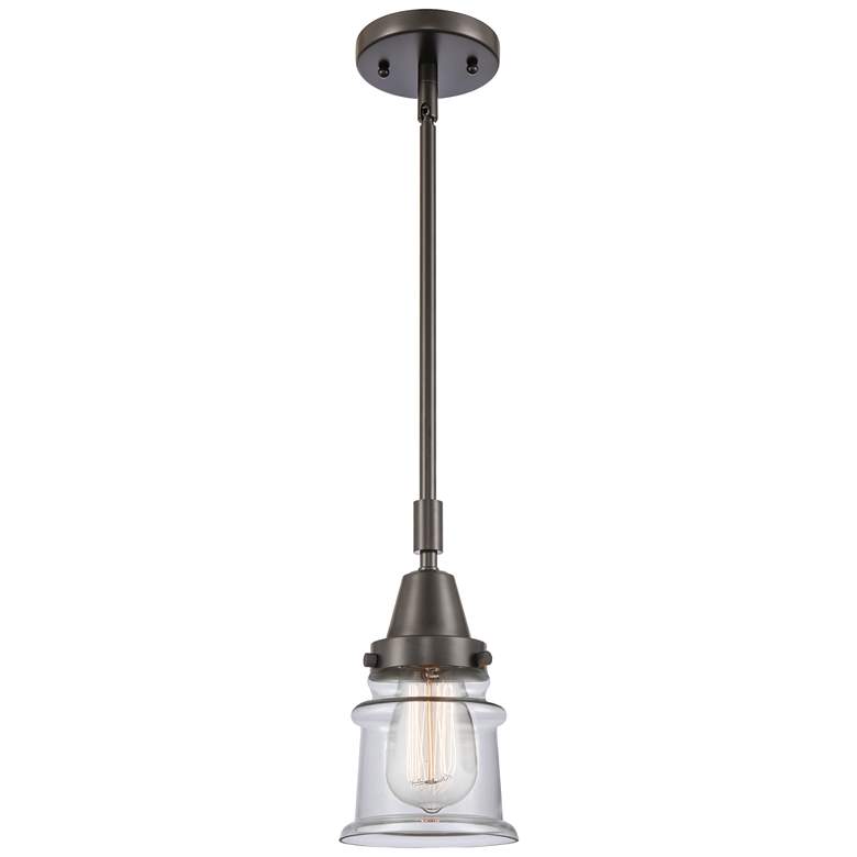 Image 1 Caden Canton 6.5" Wide Bronze Stem Hung Mini Pendant w/ Clear Shade