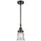 Caden Canton 6.5" Wide Bronze Stem Hung Mini Pendant w/ Seedy Shade