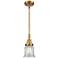Caden Canton 6.5" Wide Brushed Brass Stem Hung Mini Pendant w/ Clear S