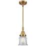 Caden Canton 6.5" Wide Brushed Brass Stem Hung Mini Pendant w/ Clear S