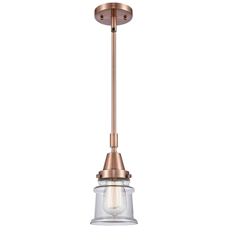 Image 1 Caden Canton 6.5" Wide Copper Stem Hung Mini Pendant w/ Clear Shade
