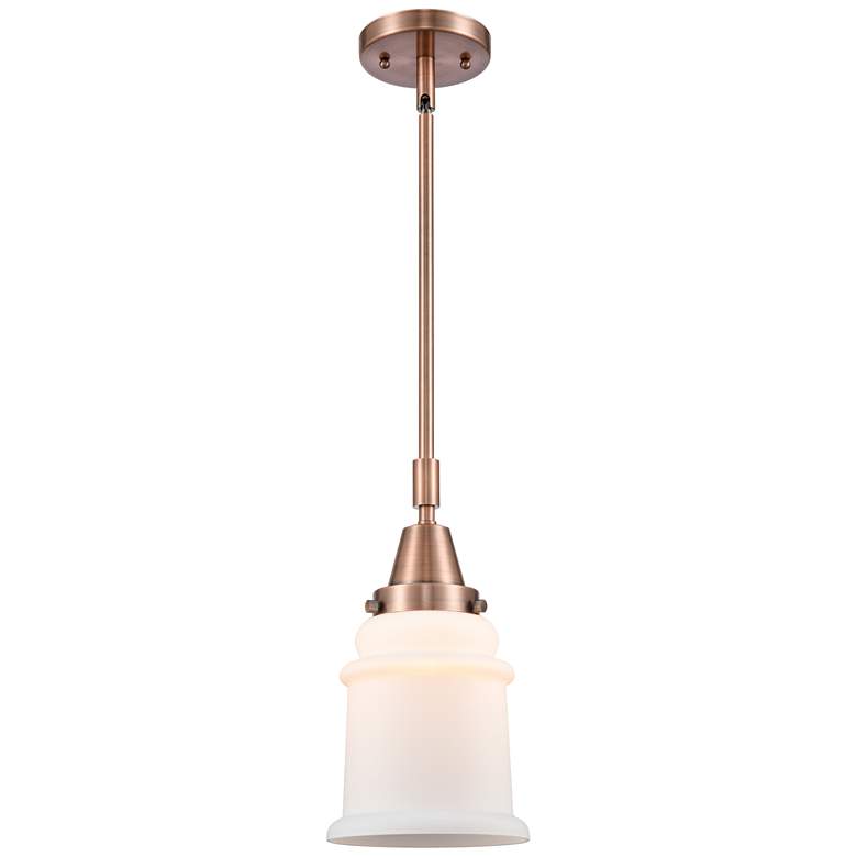 Image 1 Caden Canton 6.5" Wide Copper Stem Hung Mini Pendant w/ Matte White Sh