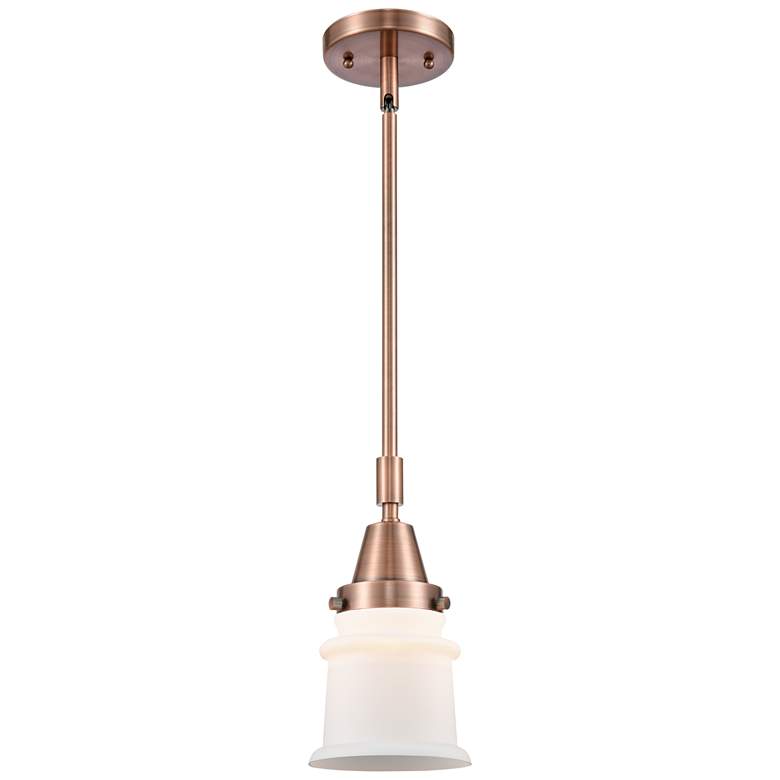 Image 1 Caden Canton 6.5" Wide Copper Stem Hung Mini Pendant w/ Matte White Sh