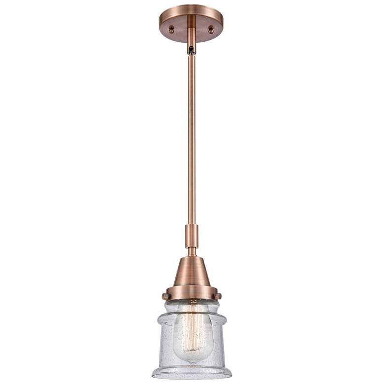 Image 1 Caden Canton 6.5" Wide Copper Stem Hung Mini Pendant w/ Seedy Shade