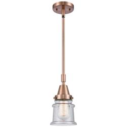 Caden Canton 6.5" Wide Copper Stem Hung Mini Pendant w/ Seedy Shade