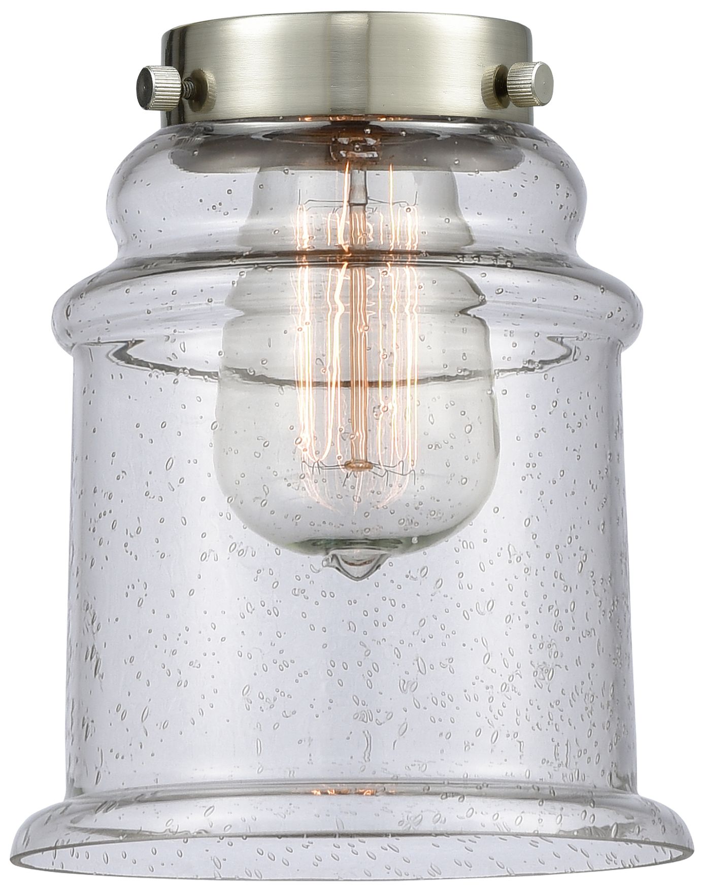 Image 3 Caden Canton 6.5" Wide Matte Black Stem Hung Mini Pendant w/ Seedy Sha more views