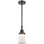 Caden Canton 6.5" Wide Matte Black Stem Hung Mini Pendant w/ White Sha