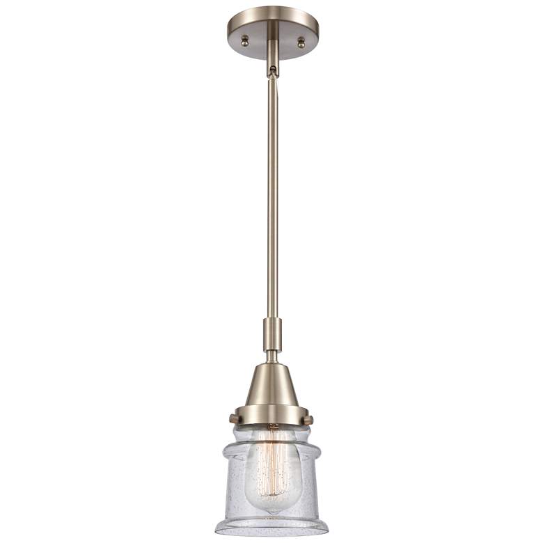 Image 1 Caden Canton 6.5"W Brushed Nickel Stem Hung Mini Pendant w/ Seedy Shad