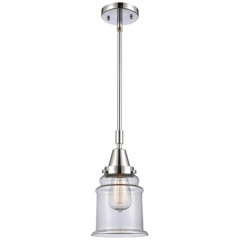 Image 1 Caden Canton 6.5"W Polished Chrome Stem Hung Mini Pendant w/ Clear Sha