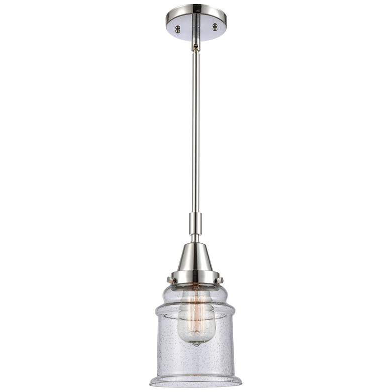 Image 1 Caden Canton 6.5"W Polished Chrome Stem Hung Mini Pendant w/ Seedy Sha