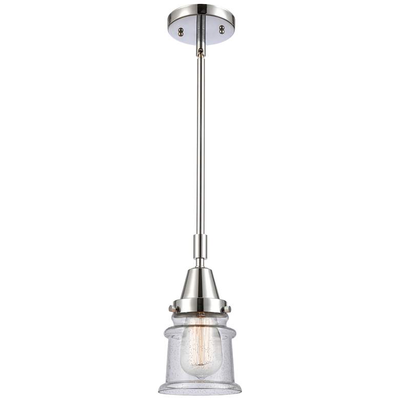 Image 1 Caden Canton 6.5"W Polished Chrome Stem Hung Mini Pendant w/ Seedy Sha