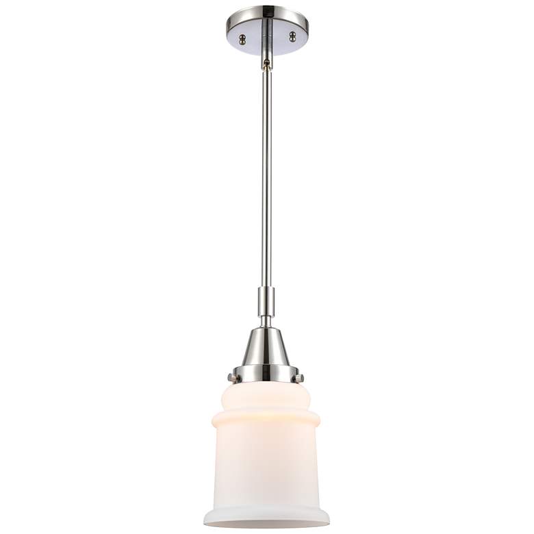Image 1 Caden Canton 6.5"W Polished Chrome Stem Hung Mini Pendant w/ White Sha