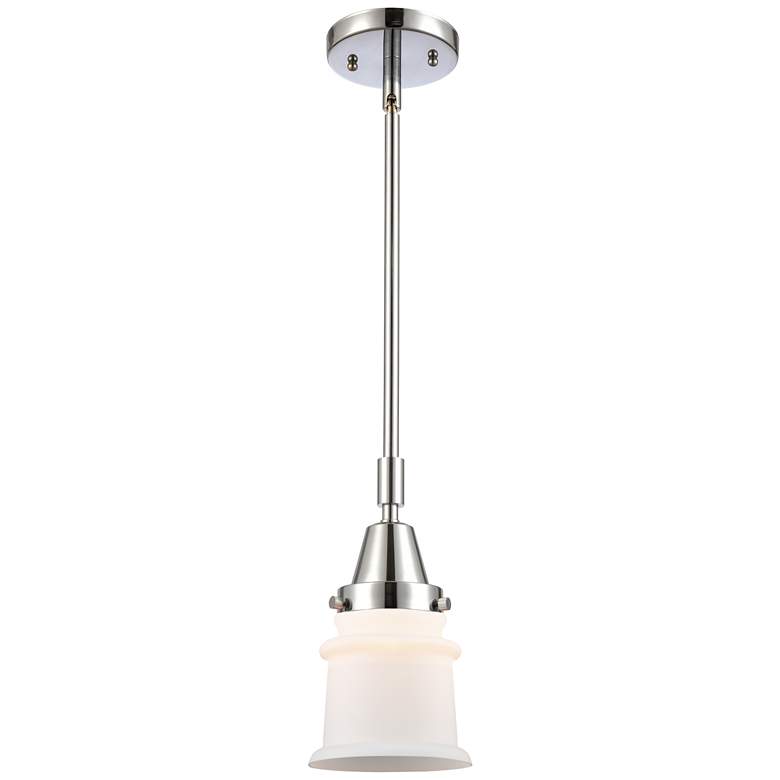 Image 1 Caden Canton 6.5"W Polished Chrome Stem Hung Mini Pendant w/ White Sha