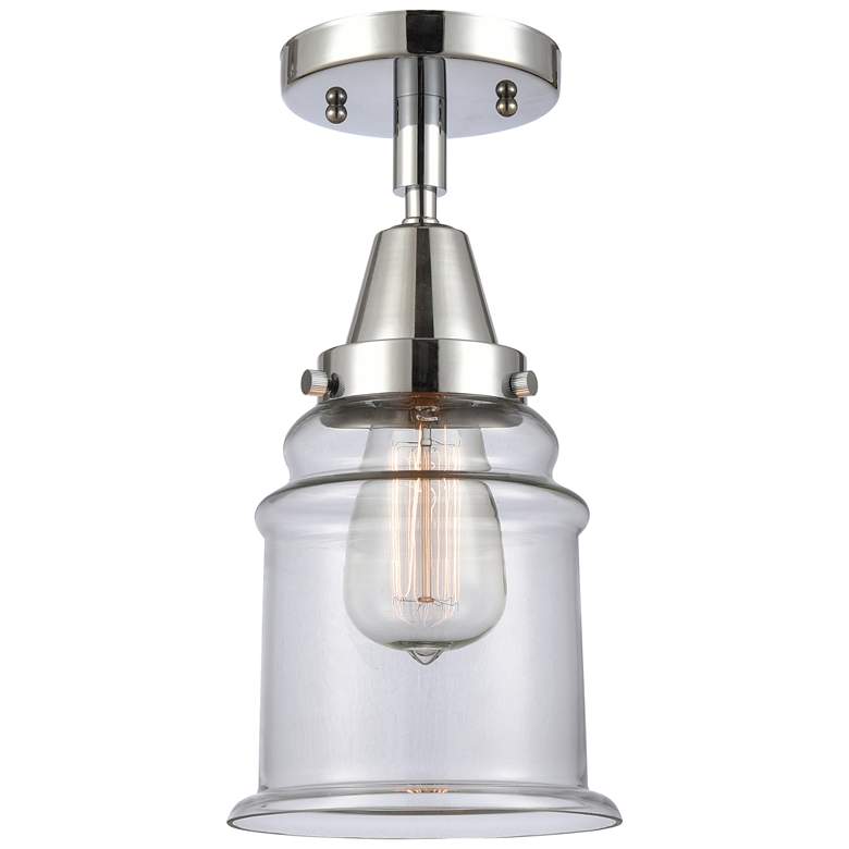Image 1 Caden Canton 6" Wide Polished Chrome Flush Mount With Clear Shade