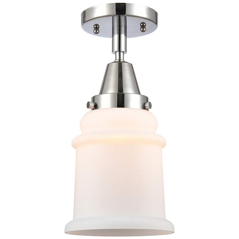 Image 1 Caden Canton 6" Wide Polished Chrome Flush Mount With Matte White Shad