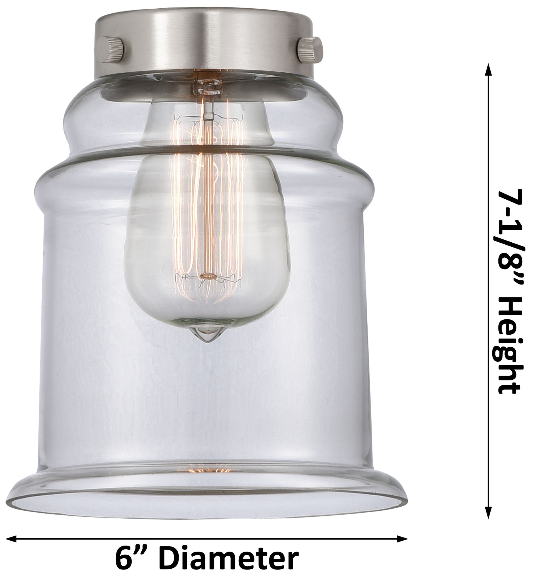 Image 2 Caden Canton 6"W Brushed Satin Nickel Cord Mini Pendant w/ Seedy Shade more views