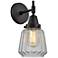 Caden Chatham 12" High Matte Black Sconce w/ Clear Shade